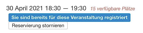 Kurs Reservation stornieren